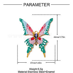 Подвески из нержавеющей стали 304 с эмалью&nbsp;STAS-OY009-88G-01