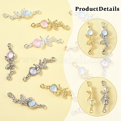 12 шт. 6-цветные подвески-бабочки из сплава и стекла&nbsp;FIND-FS0004-08