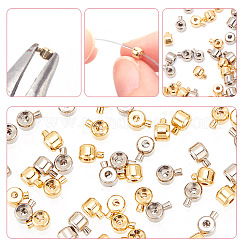 60 шт. 2 цвета латунные обжимные бусины&nbsp;KK-AR0003-62