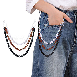 Одноцветные акриловые цепные ремни с двухслойной цепью для брюк&nbsp;HJEW-TAC0117