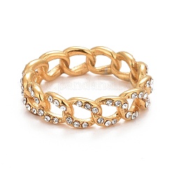 Кольцо на палец в форме цепочки из прозрачного кубического циркония&nbsp;RJEW-C025-37B-G