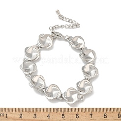 Латунные плоские круглые звенья браслеты для женщин&nbsp;KK-B124-11P