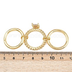 Женские кольца-пальцы с микропаве из кубических цирконий из латуни&nbsp;RJEW-P160-01E-G