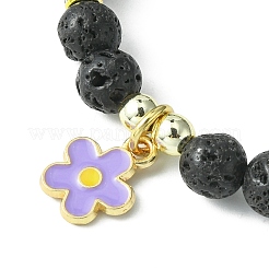 Браслеты-стрейч из натурального камня лавы&nbsp;BJEW-JB09609