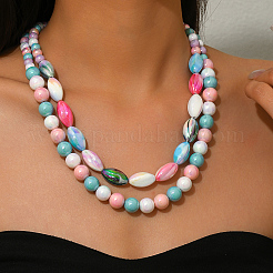 Акриловые круглые двухслойные бусины в форме конского глаза для женщин&nbsp;HK8812-1