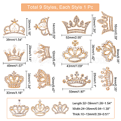 9 шт. 9 стиля броши-короны со стразами&nbsp;JEWB-CA0001-09