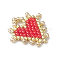 Подвески-сердечки из стеклянного бисера ручной работы Miyuki&nbsp;PALLOY-MZ01067