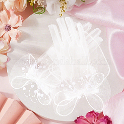 Перчатки невесты из полиэстера и кружева&nbsp;AJEW-WH20120-23D