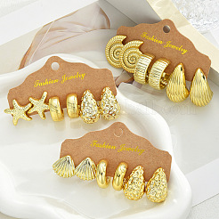 9 пара серег-гвоздиков из текстурированного пластика CCB&nbsp;FS-WGE96FE-01