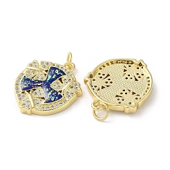 Латунные микропаве прозрачные подвески с фианитом&nbsp;KK-C045-28G