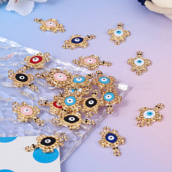 12 шт. 6-цветные эмалевые коннекторы со стразами&nbsp;FIND-TA0004-85