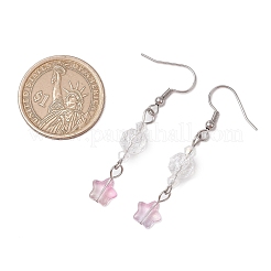 Прозрачные стеклянные бусины болтающийся серьги&nbsp;EJEW-JE06341