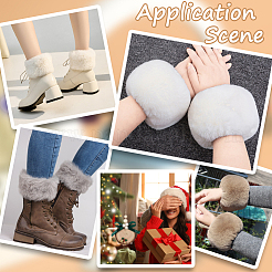 Женские искусственные кроличьи волосы манжеты нарукавники перчатки&nbsp;AJEW-WH20019-20B