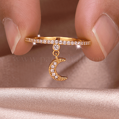 Женские кольца на палец из латуни с микропаве и кубическим цирконием&nbsp;SB7681-6