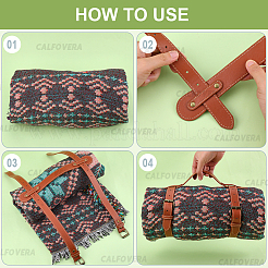 Искусственная кожа с ремешком для коврика для йоги из сплава&nbsp;AJEW-CL0001-99B-02