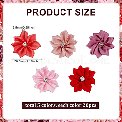 100 шт. 5-х цветные цветочные полиэстеровые украшения&nbsp;DIY-ME0001-68