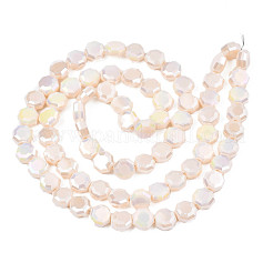 Гальванизировать непрозрачные сплошной цвет стеклянные бусы пряди&nbsp;EGLA-N002-27-B04