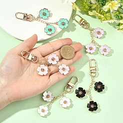 5 стиль подвесных украшений из цветочного сплава и эмали&nbsp;HJEW-YW00305