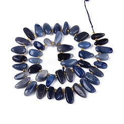 Природные голубые авантюрин бисером пряди&nbsp;G-Z091-A43