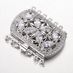 Латунь кубического циркония коробка застежками&nbsp;ZIRC-O020-08-NR