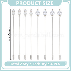 8 шт. 2 стиля броши из АБС-пластика с имитацией жемчуга и латуни&nbsp;JEWB-DR00018