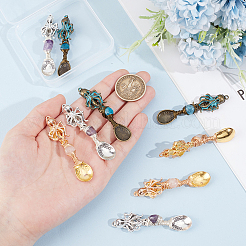 9 шт. большие подвески из сплава и драгоценных камней в тибетском стиле&nbsp;PALLOY-GA00010