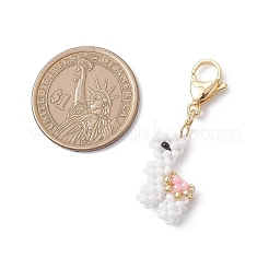 Подвески ручной работы из стеклянных бусин в форме альпаки&nbsp;HJEW-MZ00364