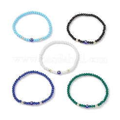 Эластичные браслеты из стекла и муранского бисера для женщин&nbsp;BJEW-JB13226