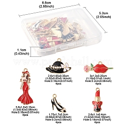 24шт 6 стиля подвески из сплава с эмалью&nbsp;ENAM-FS0002-70