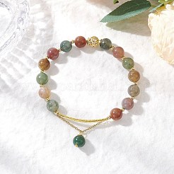 3 шт. браслеты из круглых бусин из натурального индийского агата&nbsp;BJEW-JB11925