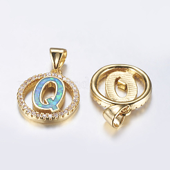 Латунные микро проложить кубического циркония подвески&nbsp;ZIRC-G124-01G-Q