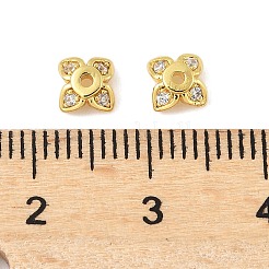 Колпачки для бусин из прозрачного кубического циркония из латуни&nbsp;KK-V015-05G-01