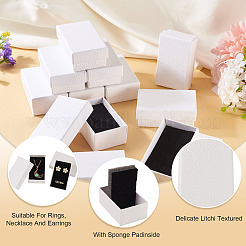 Личи текстурированная бумага ювелирные изделия кольца серьги коробки для хранения&nbsp;CON-TAC0001-22B