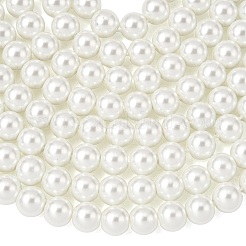 Круглые бусины из экологически чистого окрашенного стекла с жемчугом&nbsp;HY-A008-8mm-RB001