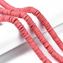 Плоские круглые бусины из глины ручной работы полимерные&nbsp;CLAY-R067-10mm-14