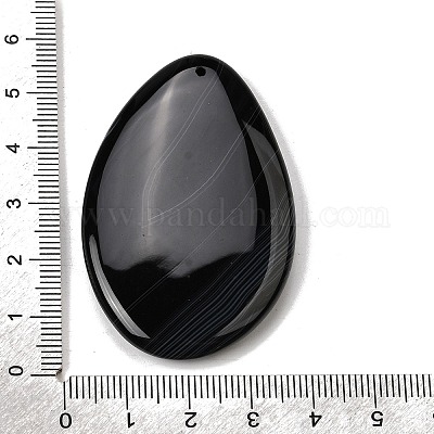 Крупные подвески из натурального черного полосатого агата (окрашенного и подвергнутого термической обработке).&nbsp;G-F820-05A-09-1