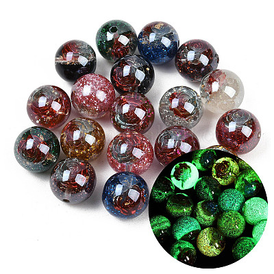 Светящиеся прозрачные смоляные бусины внутри цветка&nbsp;RESI-C070-09-1