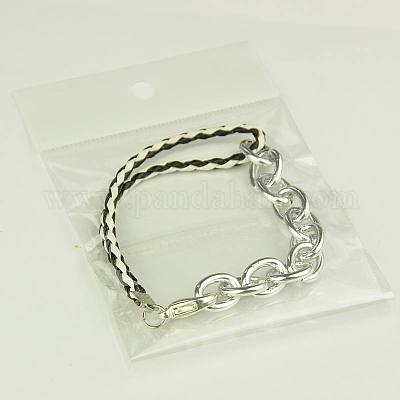 10шт модные плетеные браслеты BJEW-JB00848-M-1