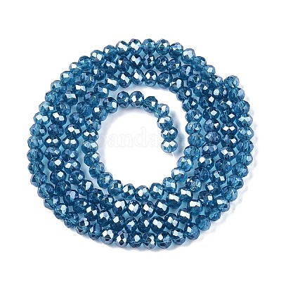 Стеклянные бусины с гальваническим покрытием  EGLA-A044-T2mm-A27-1