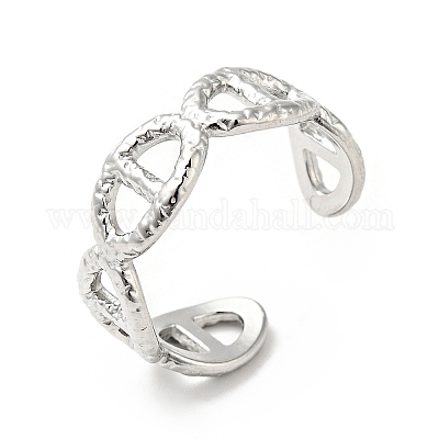 Кольцо-манжета с овальной пряжкой из нержавеющей стали 304 RJEW-I085-12P-1