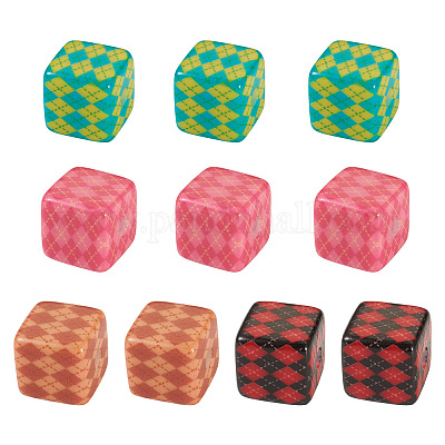 Печатные непрозрачные акриловые бусины&nbsp;MACR-TA0002-42-1