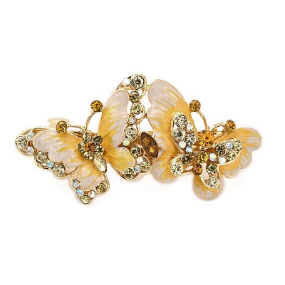 Заколки для волос из сплава со стразами и эмалью OHAR-B006-01G-03-1