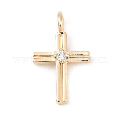 Подвески из латуни с прозрачным фианитом&nbsp;LS-KK-Q096-07B-G-1