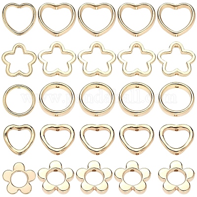 100шт ccb пластиковая рамка для бусин&nbsp;CCB-YW0001-64G-1