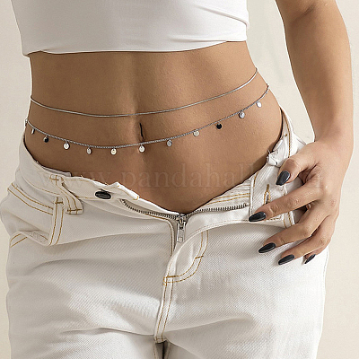 2 шт. железная цепочка на талию&nbsp;AJEW-WH20019-21P-1