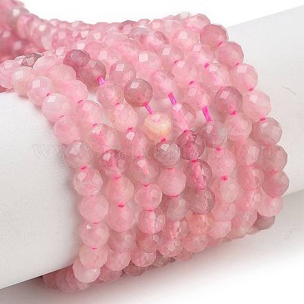 Натуральный мадагаскар розовый кварц бисер пряди X-G-B088-C09-04-1