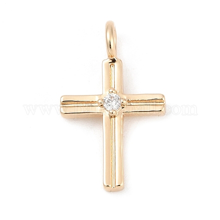 Подвески из латуни с прозрачным фианитом&nbsp;LS-KK-Q096-07B-G-1