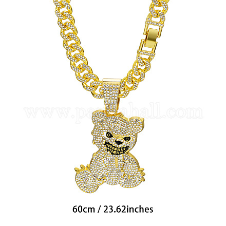 Мужские кубинские звенья цепи с подвеской в виде медведя из цинкового сплава FS-WGDB54B-04-1