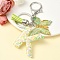 Resin & Acrylic Keychain, with Faux Suede Tassel Pendant & Alloy Findings, Letter K, 9.5cm