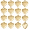 16Pcs Rack Plating Brass Charms, Cadmium Free & Lead Free, Long-Lasting Plated, Heart, Real 18K Gold Plated, 5.5x5x2mm, Hole: 0.7mm